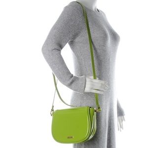 BURBERRY Prorsum Lime Patent Leather Leigh Crossbody